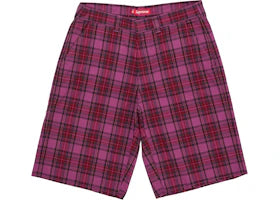 Supreme Work Short (SS26) Purple Plaid