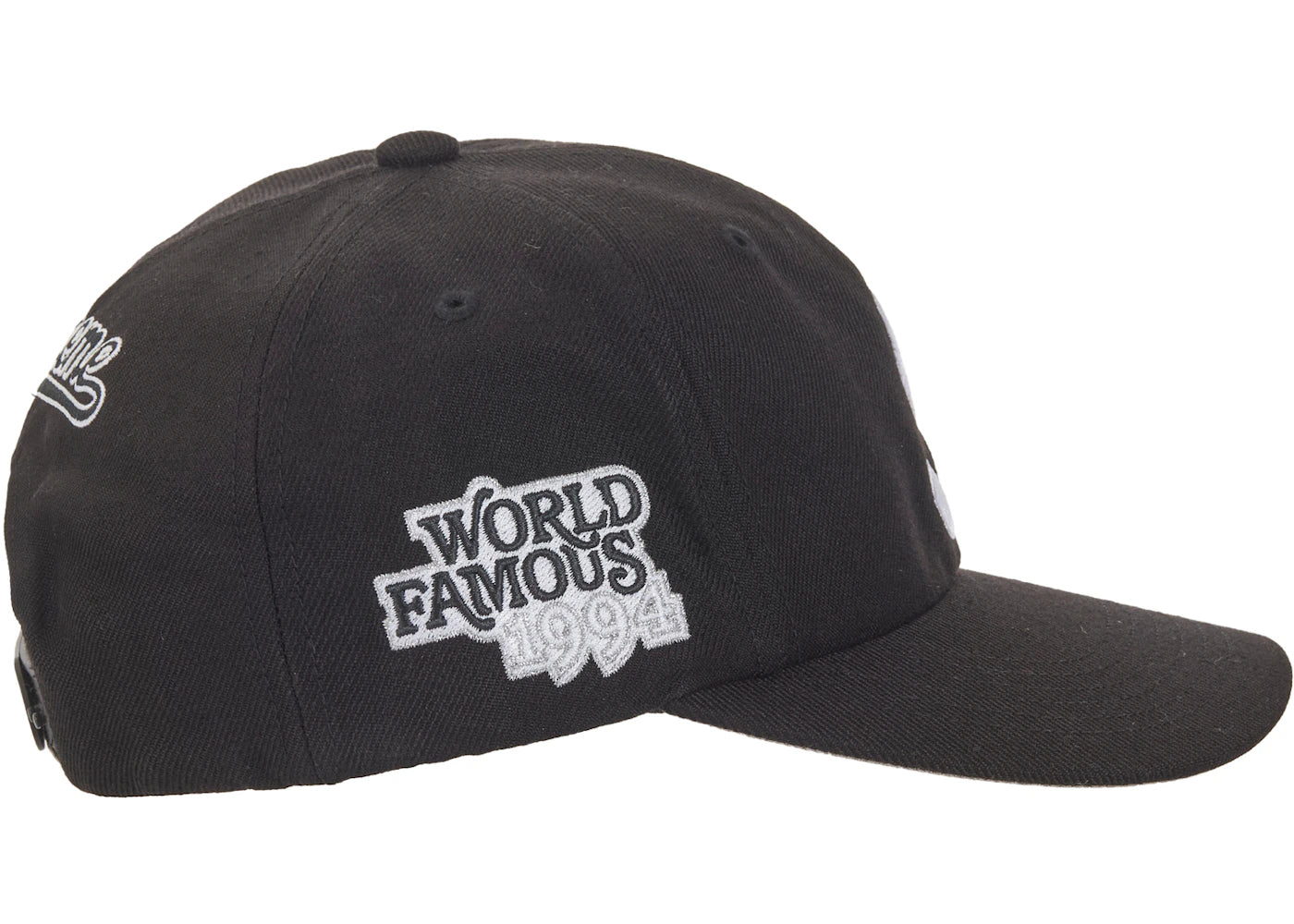 Supreme World Famous S Logo 6-Panel Hat Black - vue secondaire B