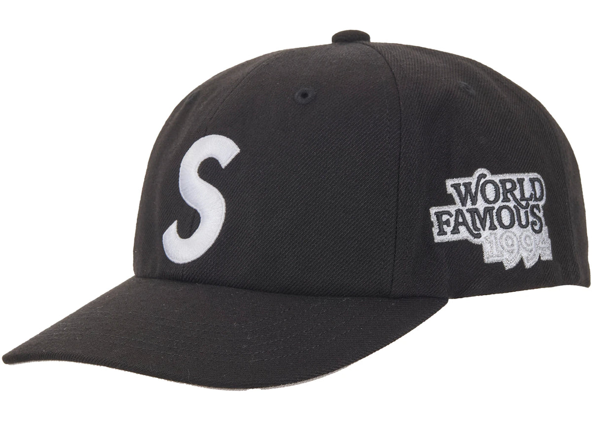 Supreme World Famous S Logo 6-Panel Hat Black - vue secondaire A