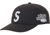 Supreme World Famous S Logo 6-Panel Hat Black