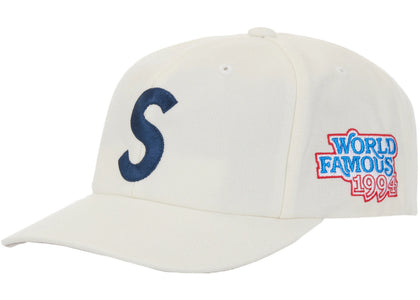 Supreme World Famous S Logo 6-Panel Hat White - authentic Supreme product