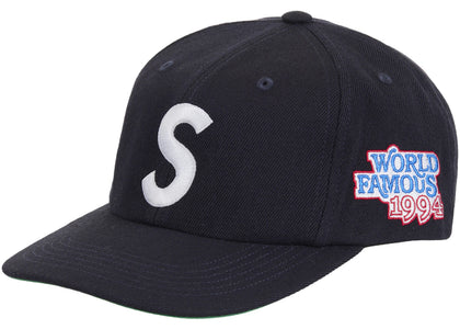 Supreme World Famous S Logo 6-Panel Navy - authentic Supreme product