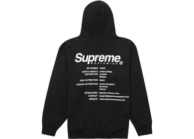 Supreme Worldwide Hooded Sweatshirt Black