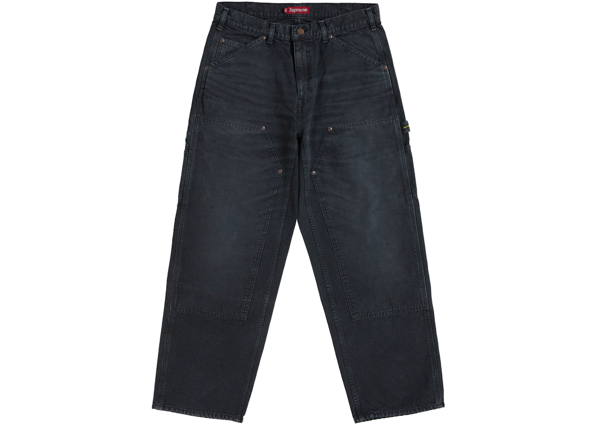 Supreme Worn Double Knee Painter Pant Black - vue 360