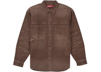 Supreme Worn Snap Painter Shirt Brown