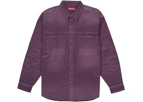 Supreme Worn Snap Painter Shirt Purple