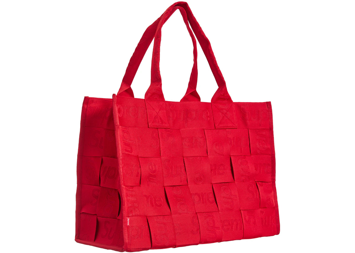 Supreme Woven Large Tote Bag Red - vue secondaire B