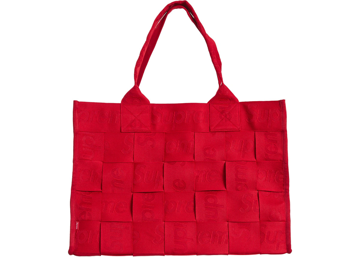Supreme Woven Large Tote Bag Red - vue 360