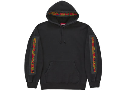 Supreme Woven Patches Hooded Sweatshirt Black - apparel view 2