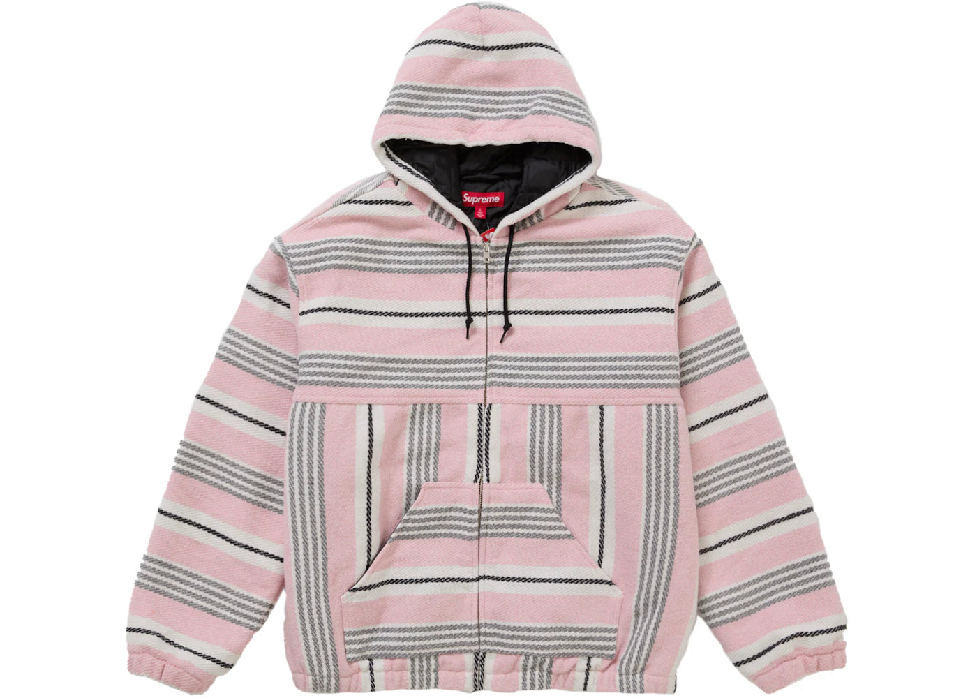 Supreme Woven Stripe Hooded Jacket Pink - vue secondaire A