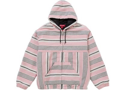 Supreme Woven Stripe Hooded Jacket Pink - apparel view 2