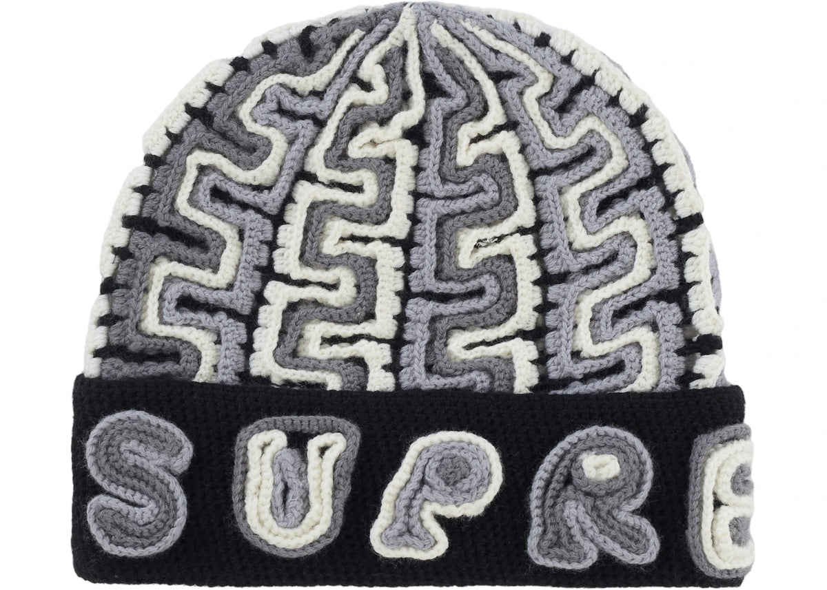 Supreme Yarn Applique Beanie Black - vue 360