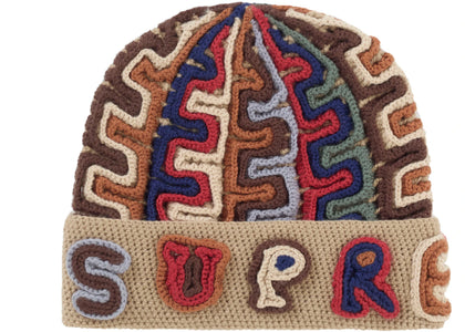Supreme Yarn Applique Beanie Brown - authentic Supreme product