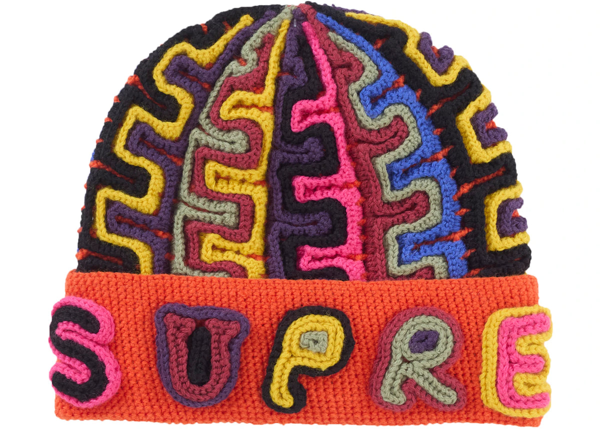 Supreme Yarn Applique Beanie Red - vue secondaire A