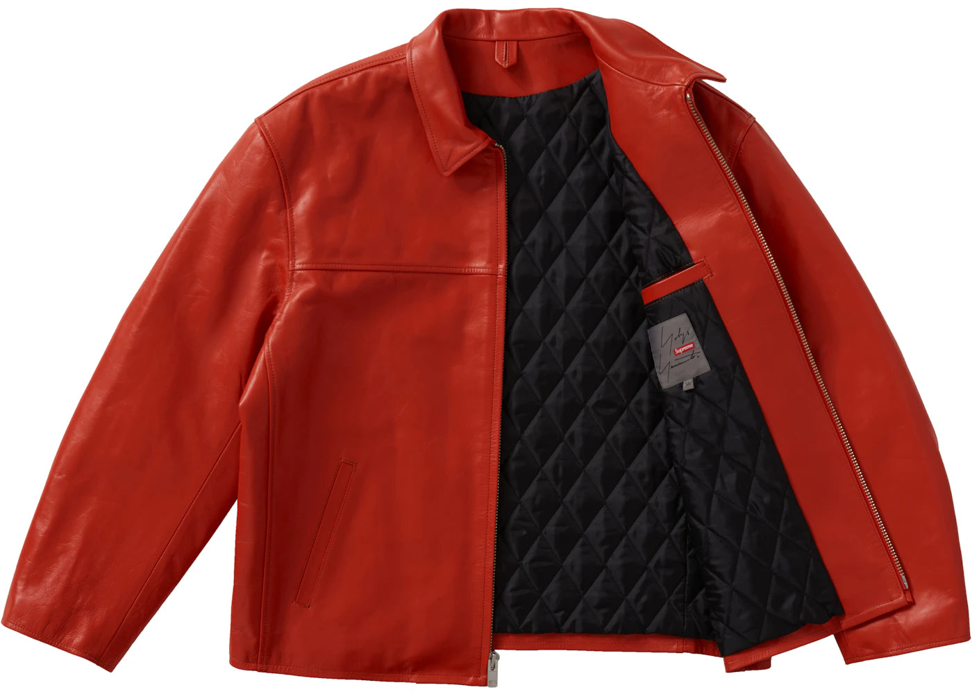 Supreme Yohji Yamamoto Leather Work Jacket Orange - vue secondaire B