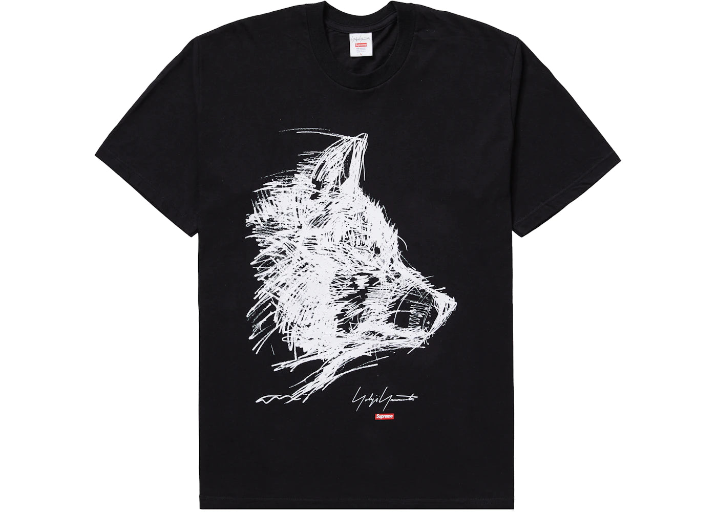 Supreme Yohji Yamamoto Scribble Wolf Tee Black - vue 360