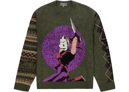 Supreme Yohji Yamamoto TEKKEN Sweater Olive - apparel view 2