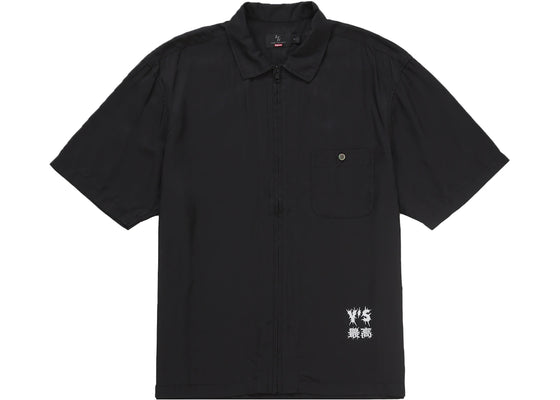 Supreme Y's by Yohji Yamamoto Silk Zip Up S/S Shirt Black sneakers - authentic Supreme shoes