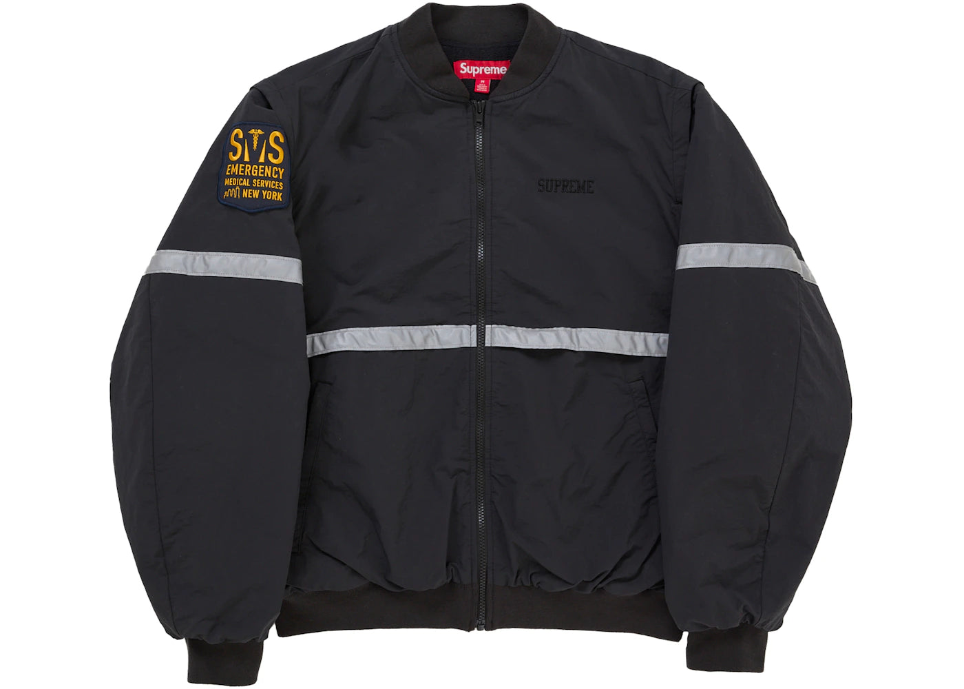 Supreme Zip-Off Sleeve Reflective Stripe Jacket Black - vue secondaire A