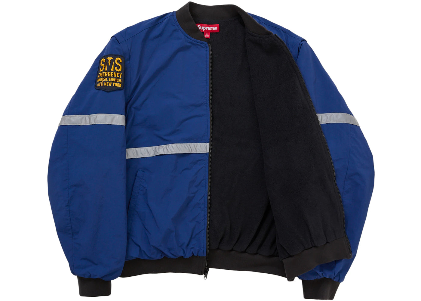 Supreme Zip-Off Sleeve Reflective Stripe Jacket Navy - vue secondaire B