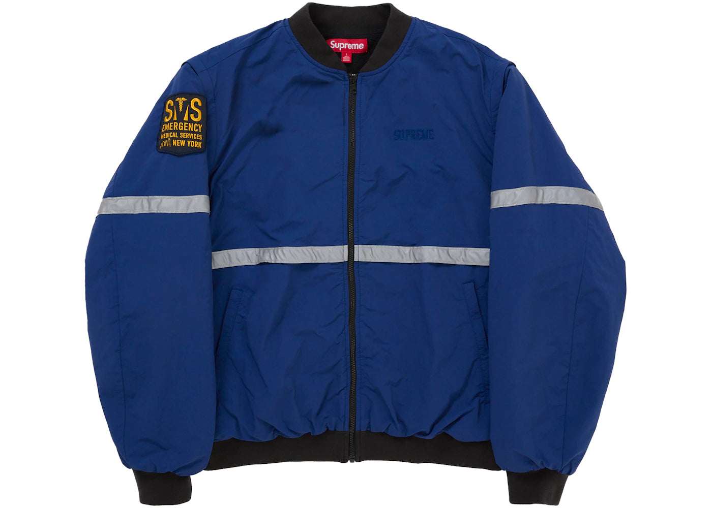 Supreme Zip-Off Sleeve Reflective Stripe Jacket Navy - vue secondaire A