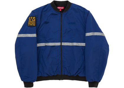Supreme Zip-Off Sleeve Reflective Stripe Jacket Navy - apparel view 2