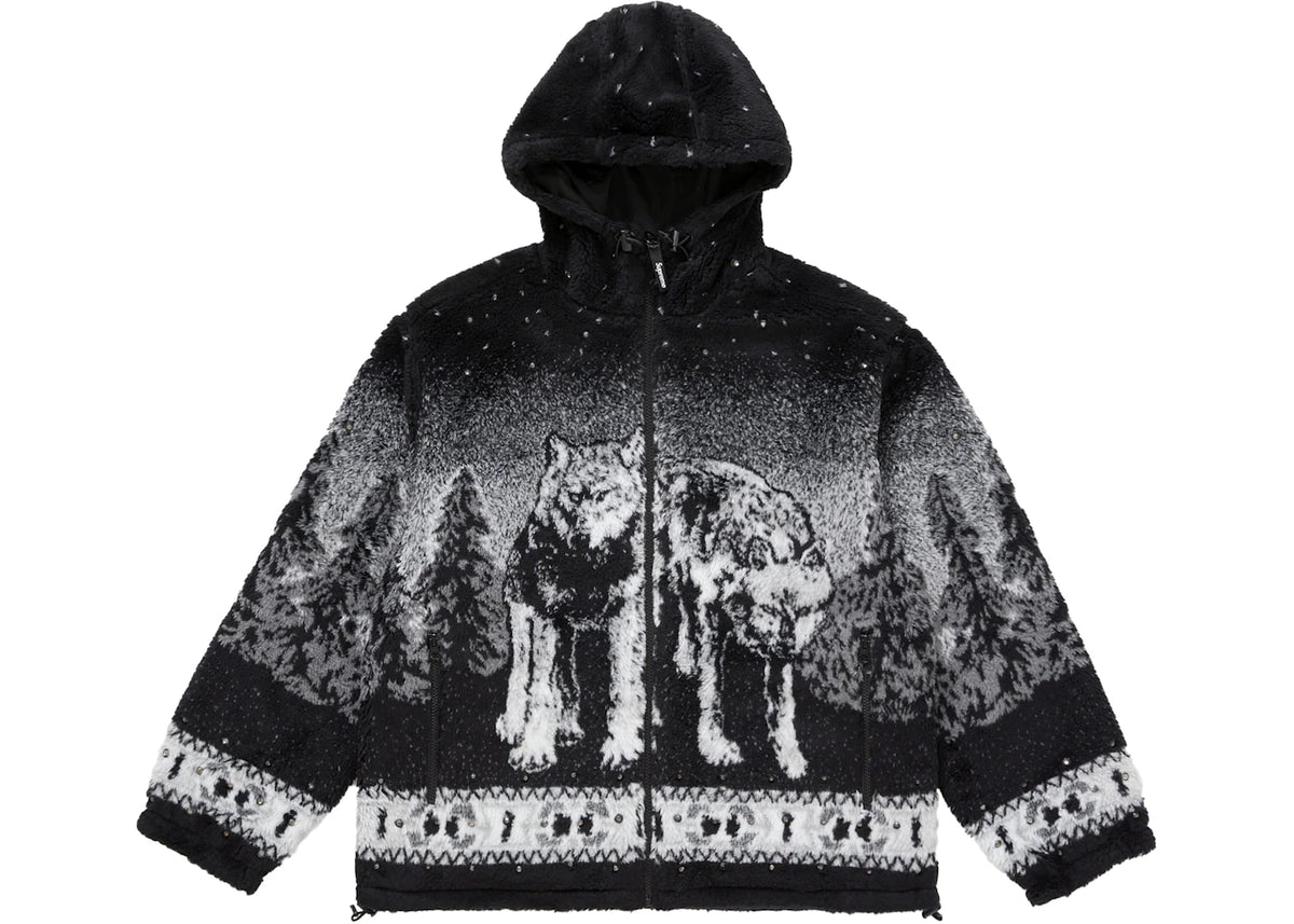 Supreme b.b. Simon Reversible Hooded Fleece Jacket Black - vue secondaire B