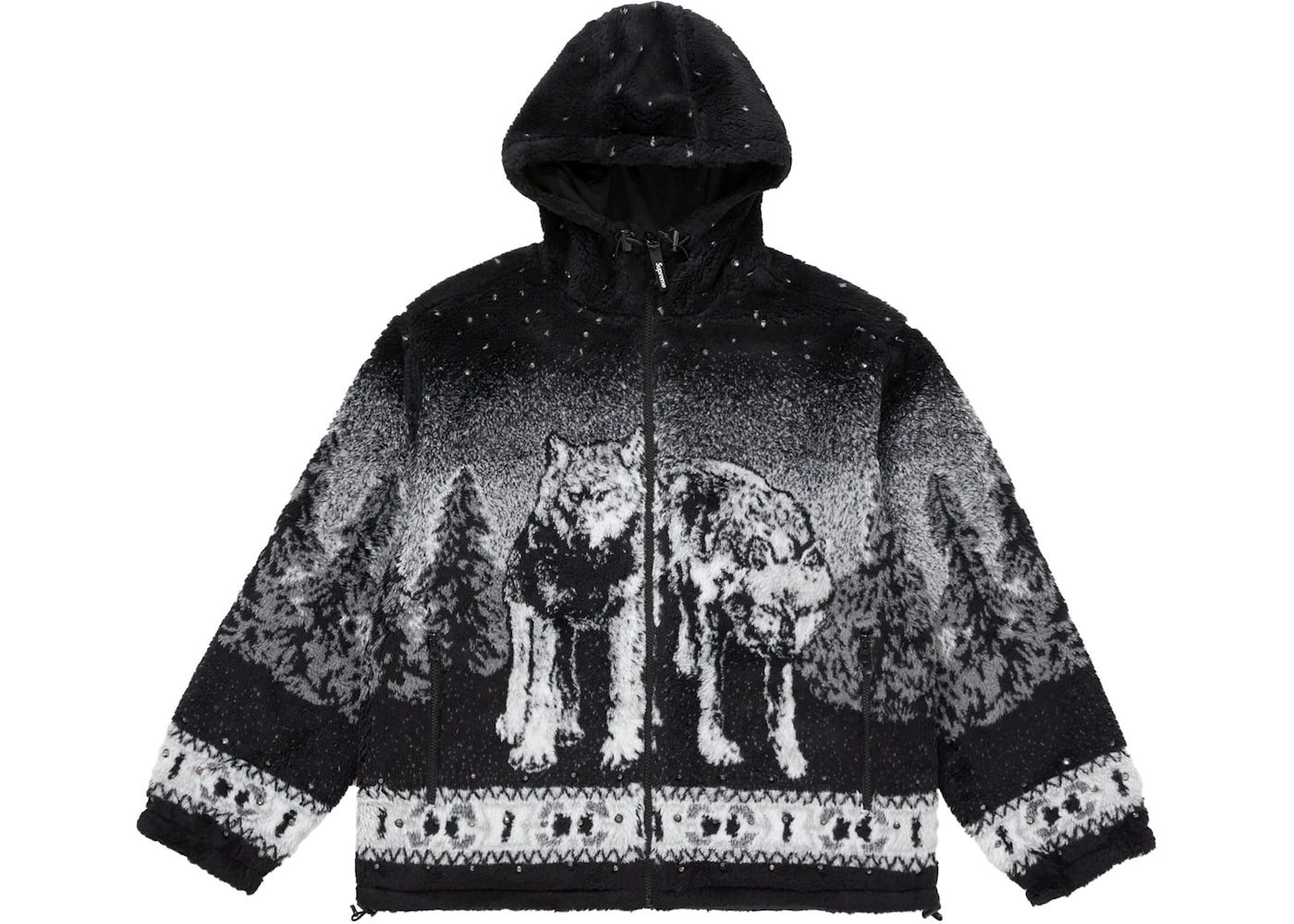 Supreme b.b. Simon Reversible Hooded Fleece Jacket Black - vue secondaire A