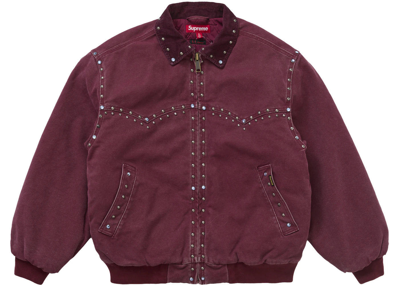 Supreme b.b. Simon Studded Work Jacket Burgundy - vue secondaire A