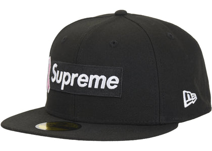 Supreme x New Era Breast Cancer Awareness Box Logo Fitted Hat Black - authentic Supreme product