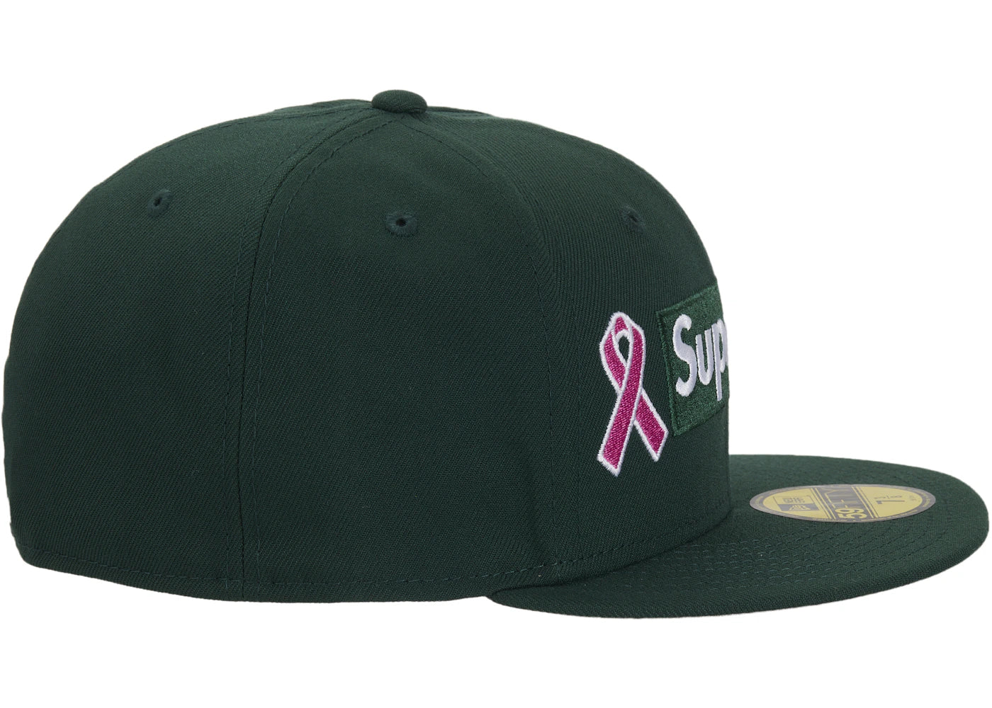Supreme x New Era Breast Cancer Awareness Box Logo Fitted Hat Green - vue secondaire B