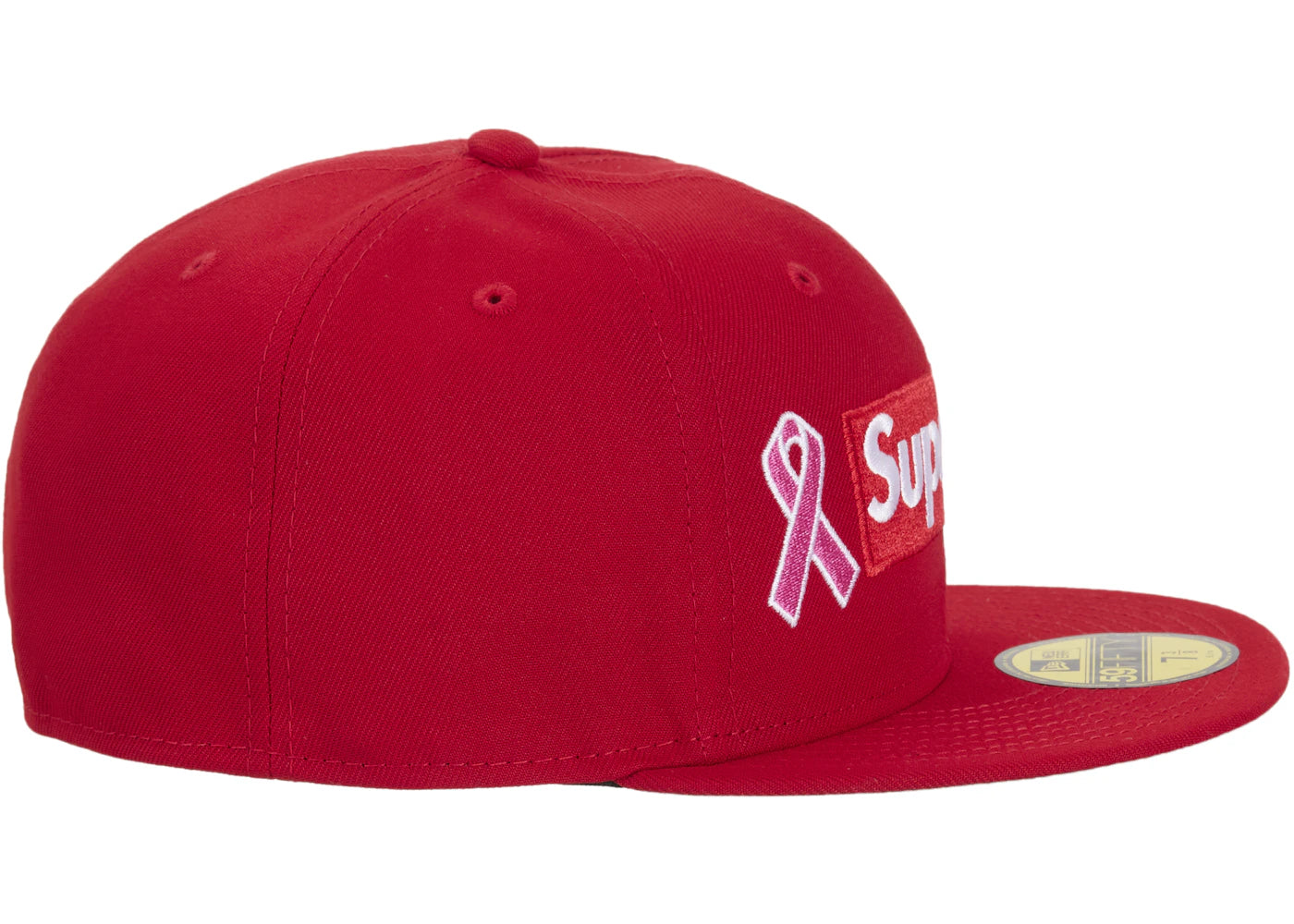 Supreme x New Era Breast Cancer Awareness Box Logo Fitted Hat Red - vue secondaire A
