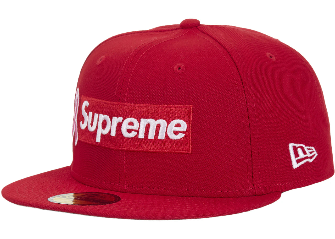Supreme x New Era Breast Cancer Awareness Box Logo Fitted Hat Red - vue 360