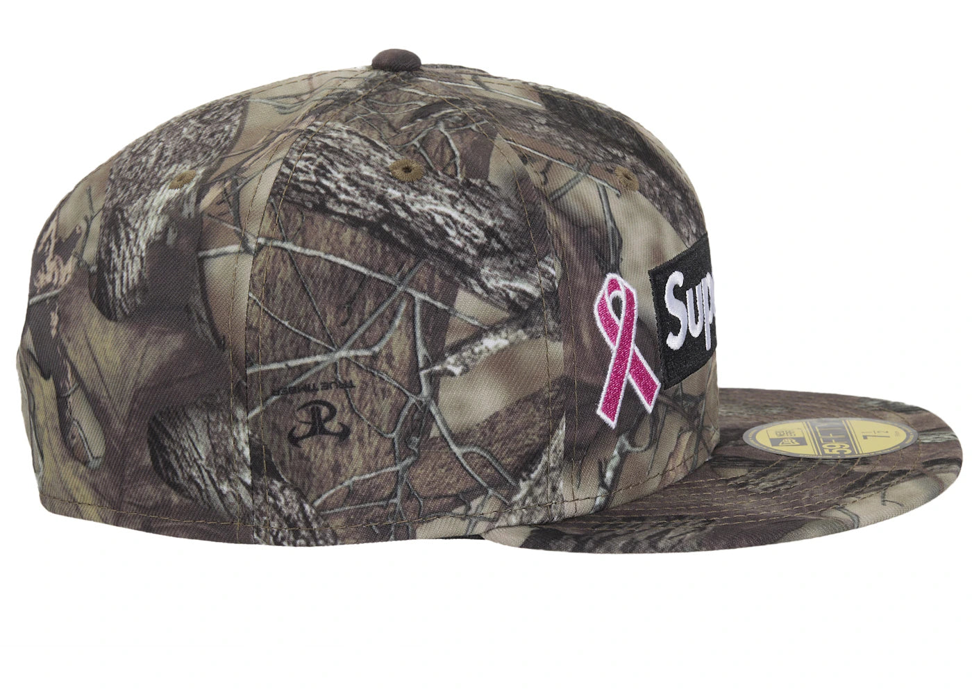 Supreme x New Era Breast Cancer Awareness Box Logo Fitted Hat Woodland Camo - vue secondaire B