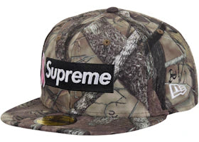 Supreme x New Era Breast Cancer Awareness Box Logo Fitted Hat Woodland Camo