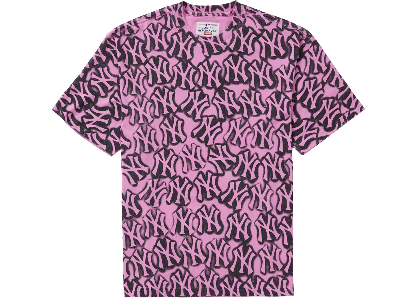 Supreme x New York Yankees Airbrush S/S Top Pink - vue secondaire A