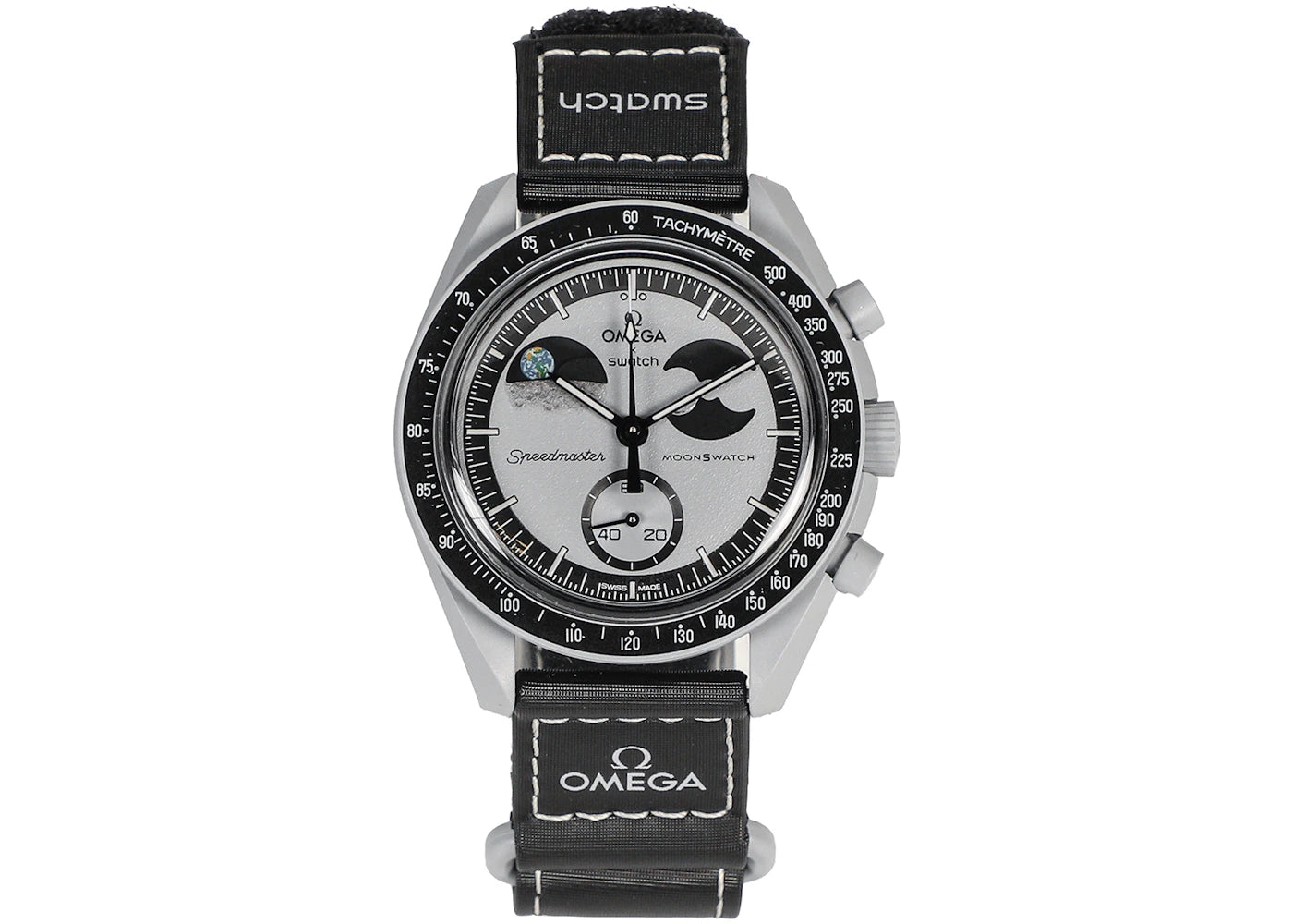 Swatch x Omega Bioceramic Mission To Earthphase SO33M700 - vue 360