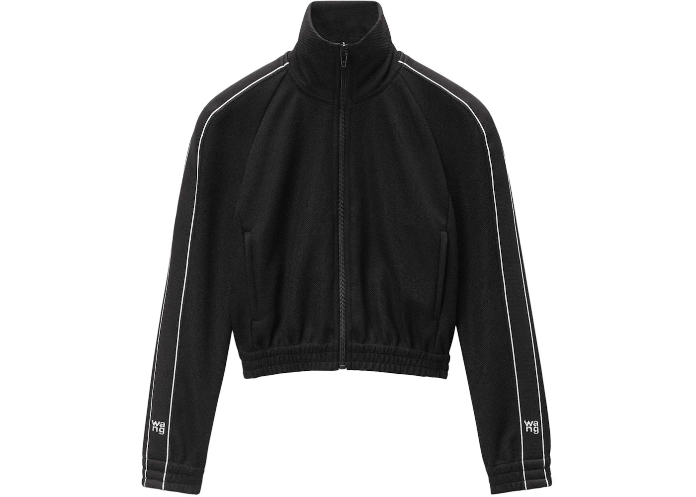 T by Alexander Wang Cropped Logo Webbing Tape Track Jacket Black - vue secondaire A