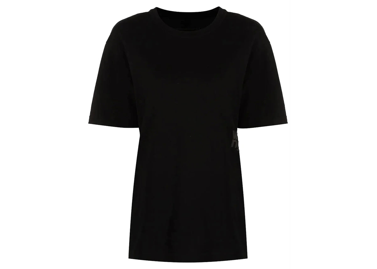 T by Alexander Wang Essential Jersey Puff Logo Shrunk Tee Black - vue 360