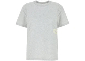 T by Alexander Wang Essential SS Puff Logo & Bound Neck Tee Heather Grey