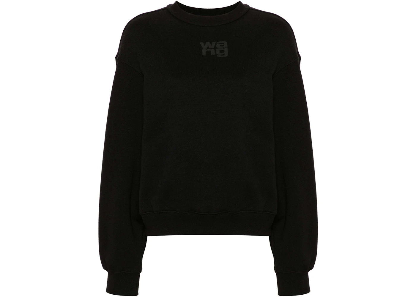 T by Alexander Wang Essential Terry Crew Puff Paint Logo Sweatshirt Black - vue 360