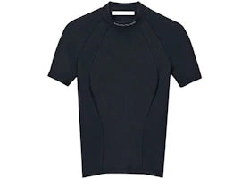 T by Alexander Wang SS W/ Mock Neck Rashguard Top Black - vue 360