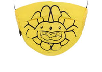 Takashi Murakami Doubleface Flower Face Mask Lemon Yellow/Black