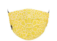Takashi Murakami Flower Pattern Face Mask Lemon Yellow/White