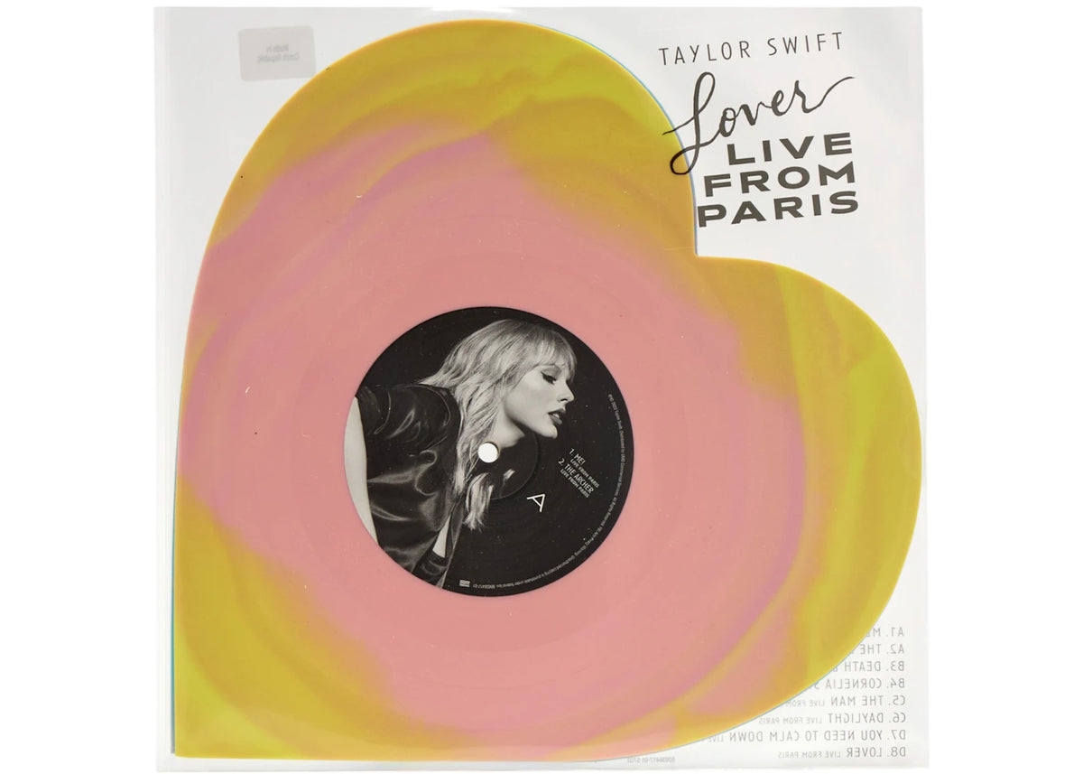 Taylor Swift Lover (Live From Paris) Heart Shaped 2XLP Vinyl (2025) Pink & Blue - vue secondaire A