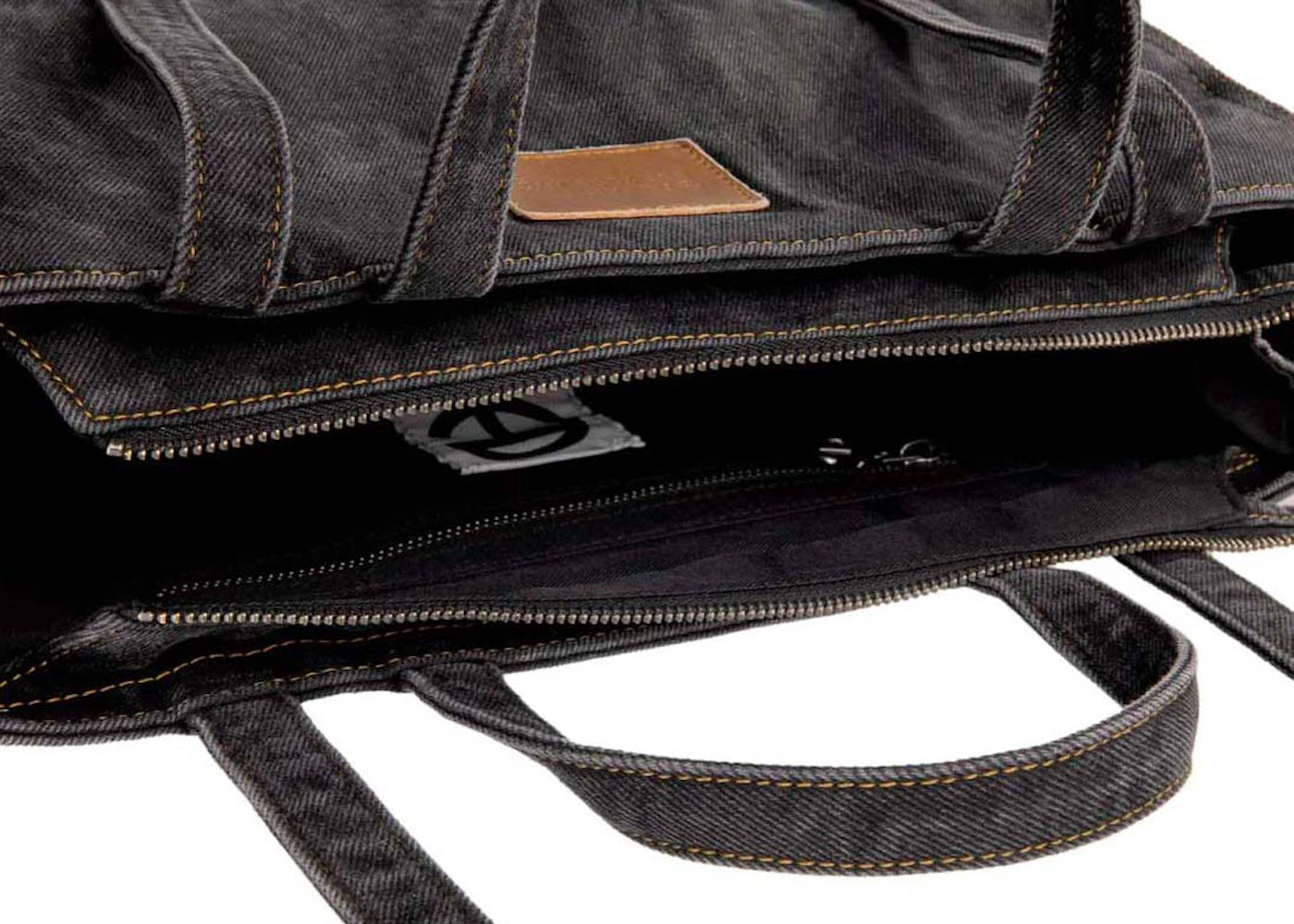 Telfar Medium Denim Shopping Bag Black