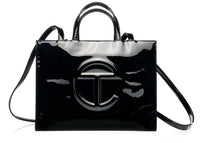 Telfar Medium Lack-Einkaufstasche Schwarz