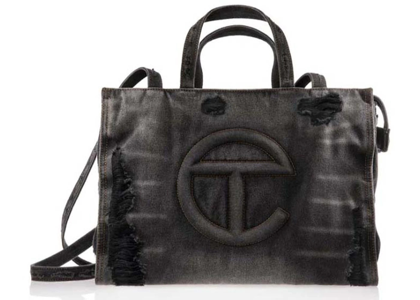 Telfar Medium Shopping Bag Distressed Black - vue 360