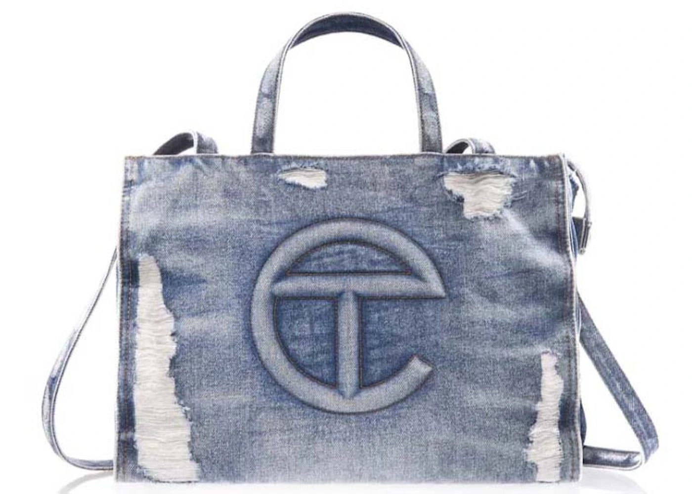 Telfar Medium Shopping Bag Distressed Blue - vue 360