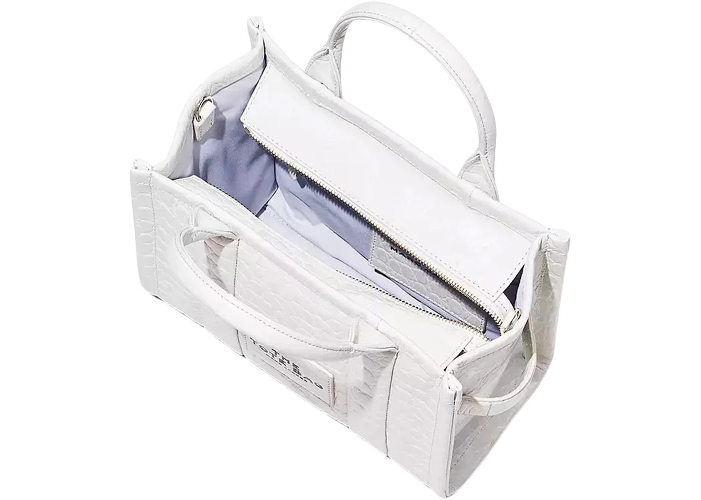 Marc Jacobs The Croc-Embossed Small Tote Bag Ivory